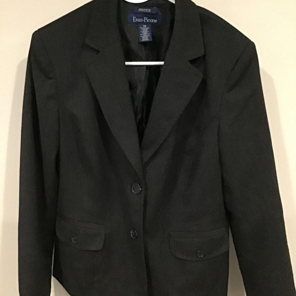 Evan Picone Wm Lined Blazer Size 10 Charcoal - image 1